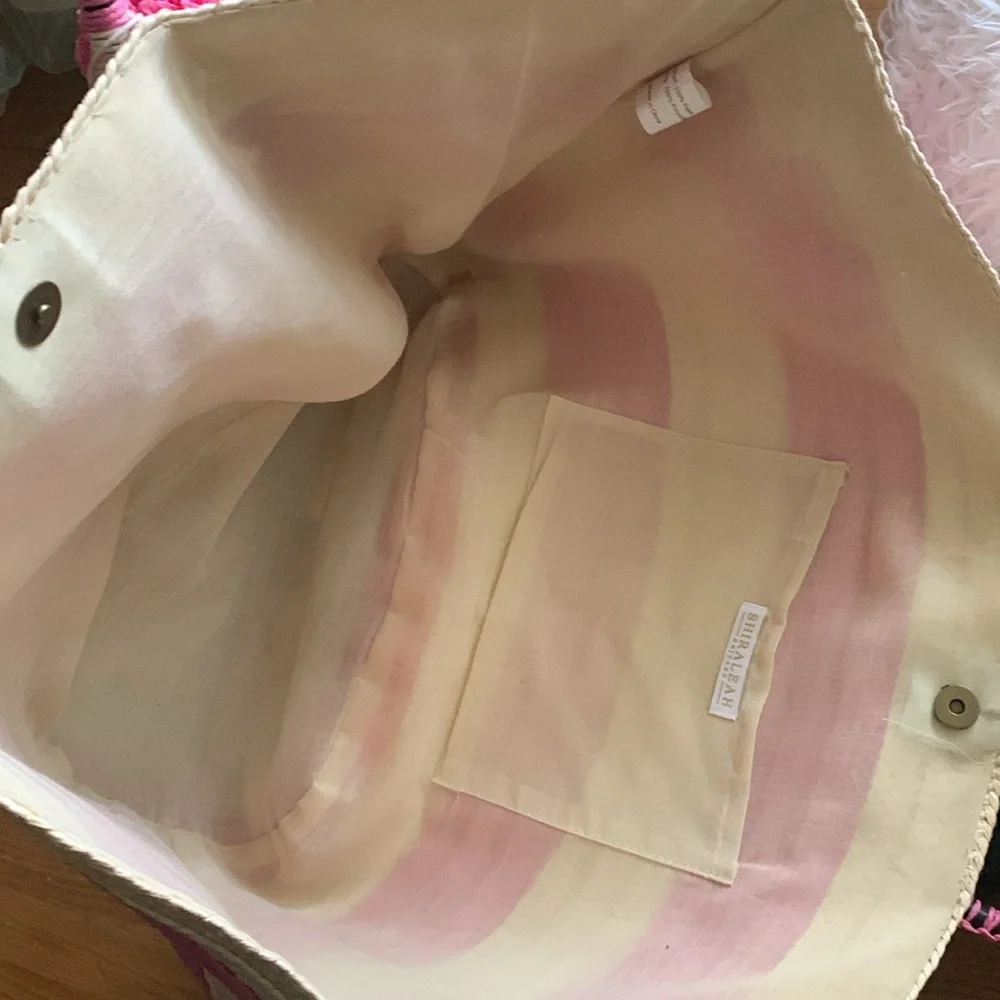 SHIRALEAH Vegan Bright Pink Capri Tote Beach bag NWT